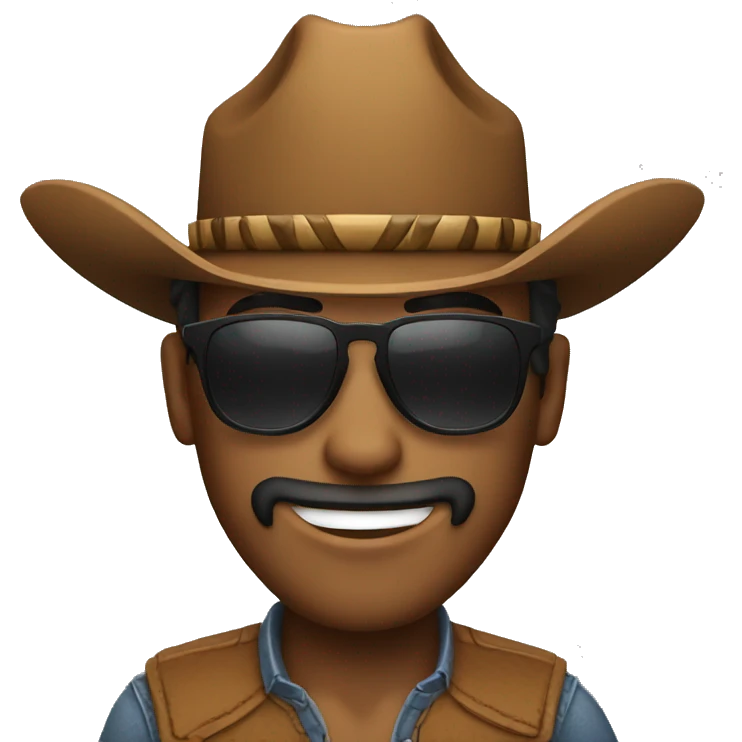 cowboy with sunglasses smirking emoji