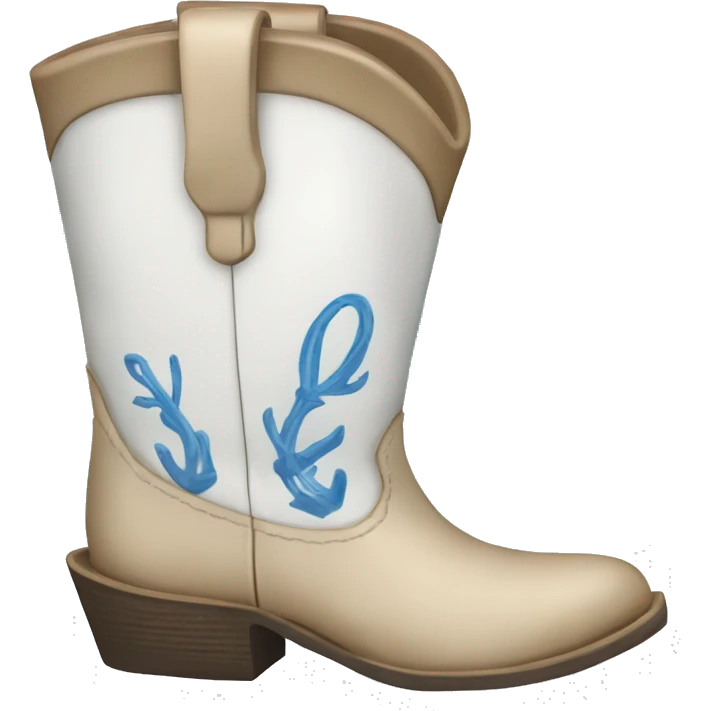 White and blue Beach cowgirl boots emoji