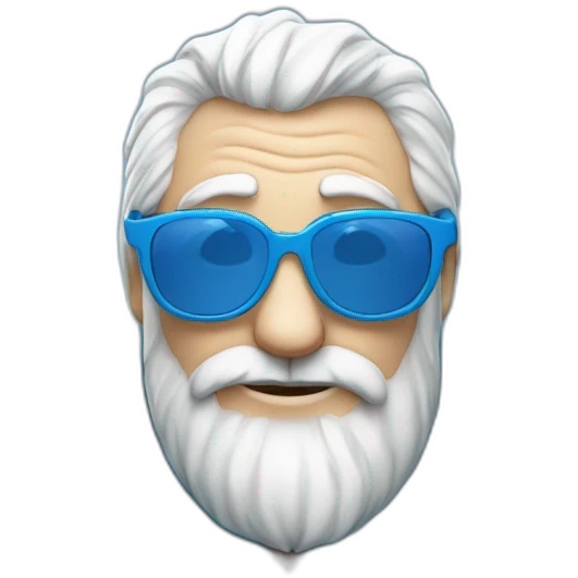 cool Father Frost in sunglasses glasses in a blue fur coat emoji