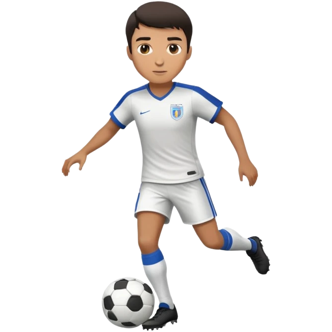 Soccer player with defense pose, short dark hair emoji