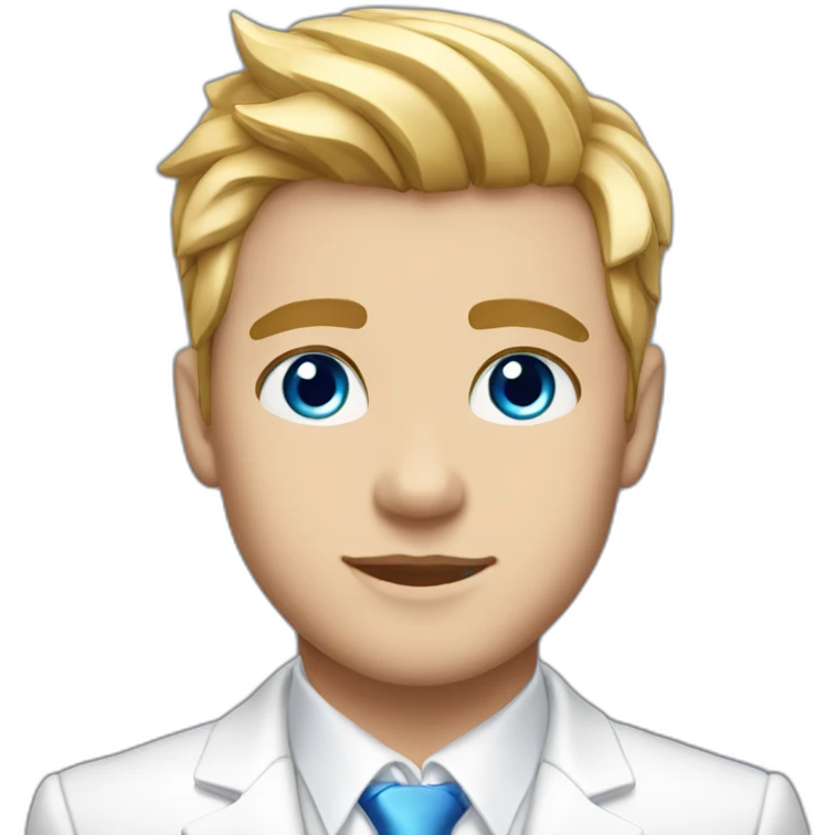 Posh-boy-with-white-suit-and-blue-eyes-and-rainbow-unicorn-hair emoji
