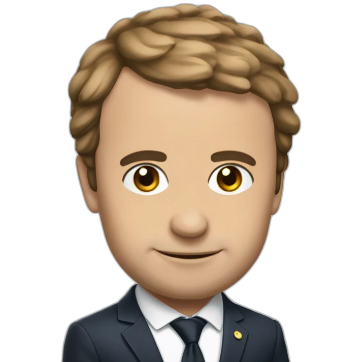 Macron avec un caca sur la tête emoji