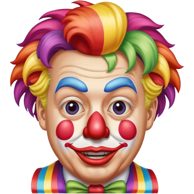 trump as a clown with colorful wig emoji