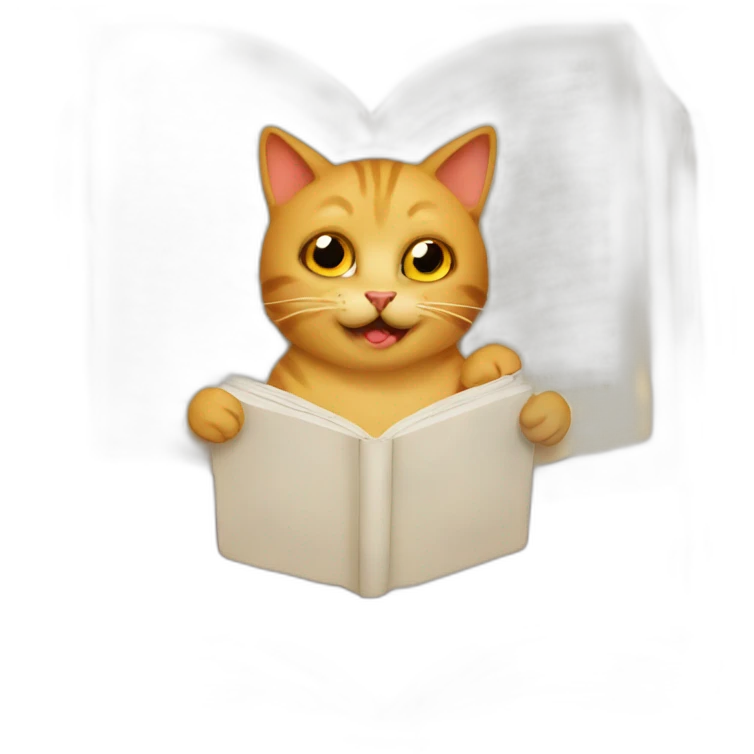 cat eat book emoji