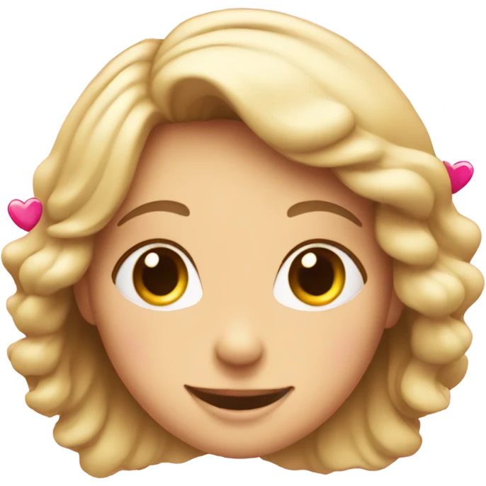 happy girl face with pink hearts around  emoji