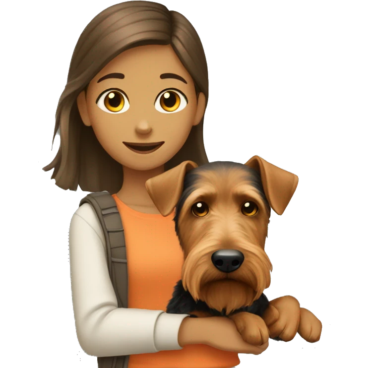 girl with welsh terrier emoji