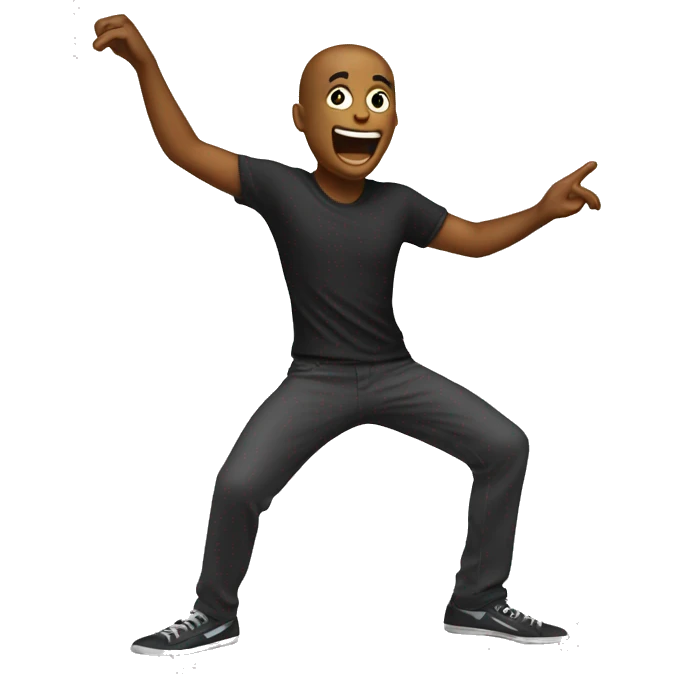 Dancing with shout emoji