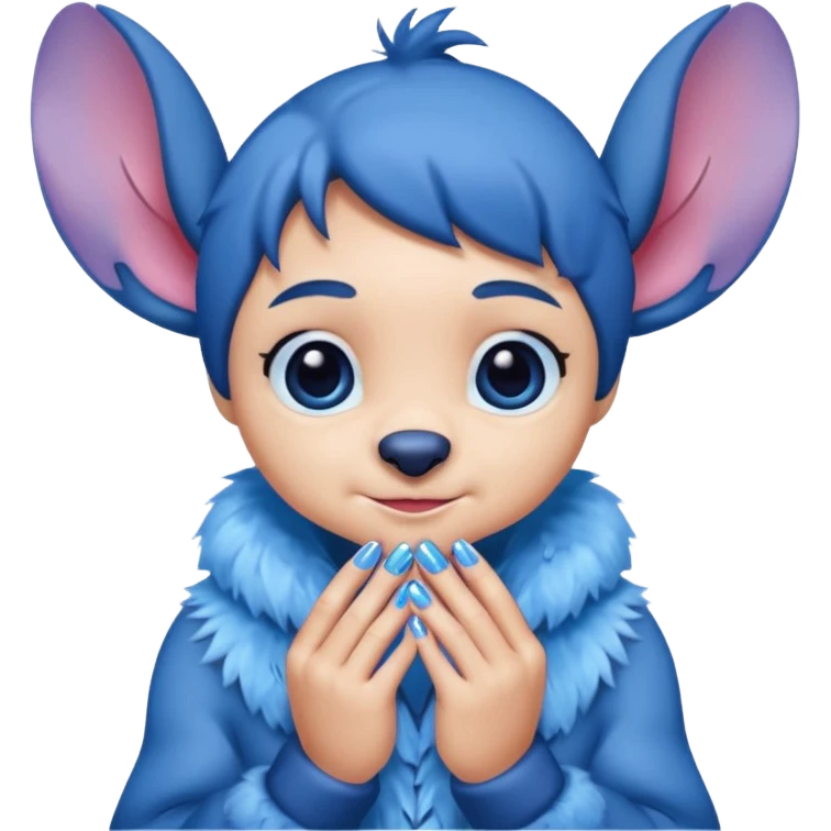 Stitch with girly nails emoji