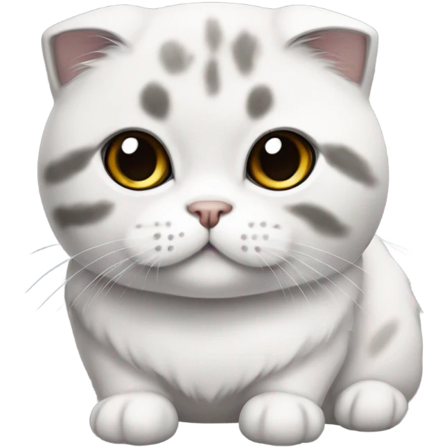 scottish fold white and grey cat  emoji