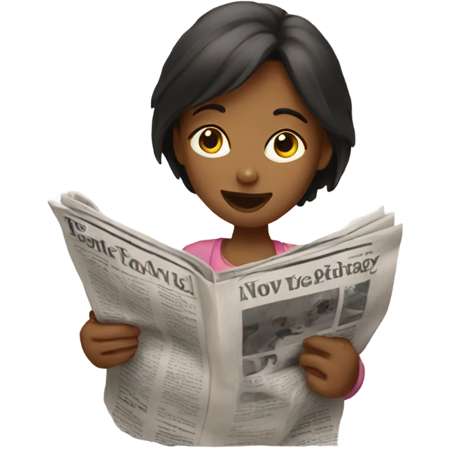 Girl reads a newspaper  emoji