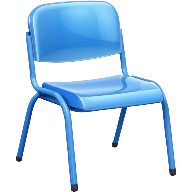 moving blue school plastic chair emoji