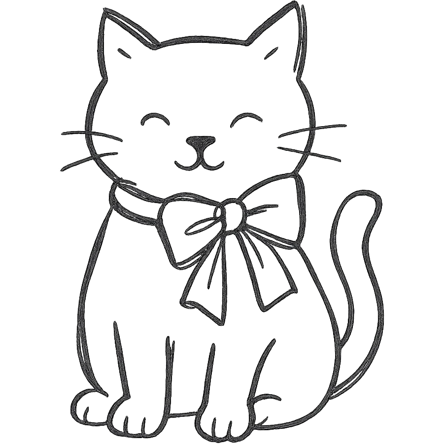 white cat with pink ribbons emoji