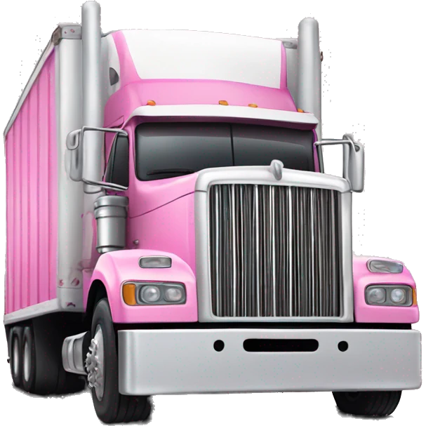 Pink and white freight truck emoji