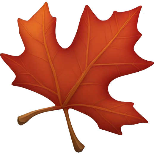 red autumn leaf of poplar emoji
