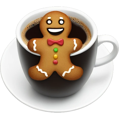 Gingerbread in coffee emoji