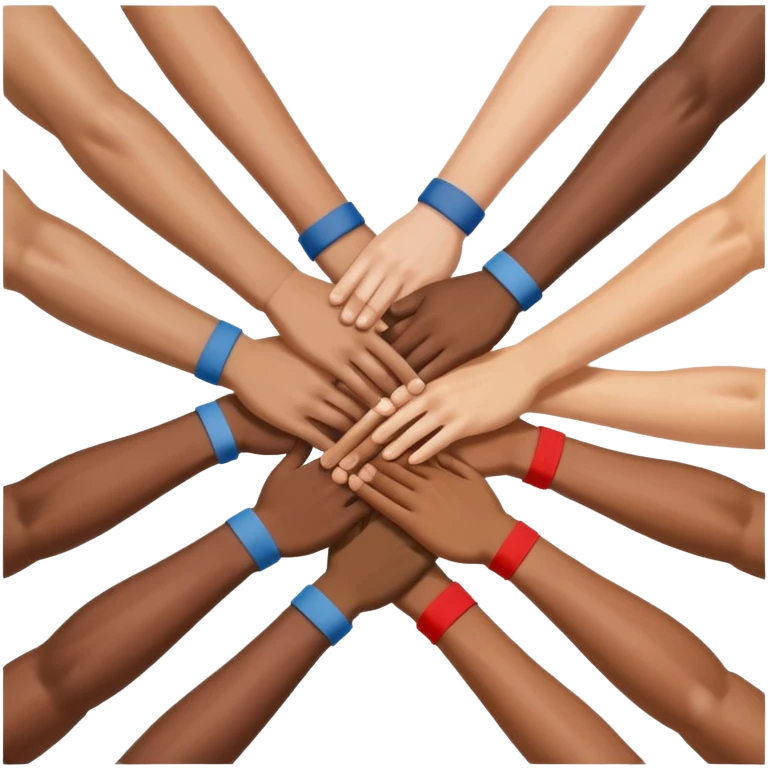 team huddle, hands together in the center, representing loyalty and teamwork emoji