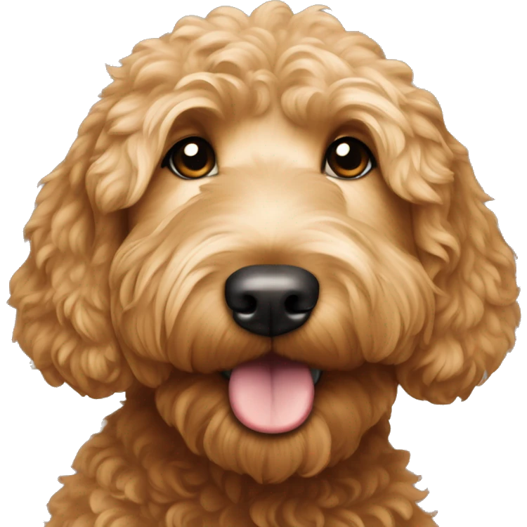 A caramel goldendoodle emoji