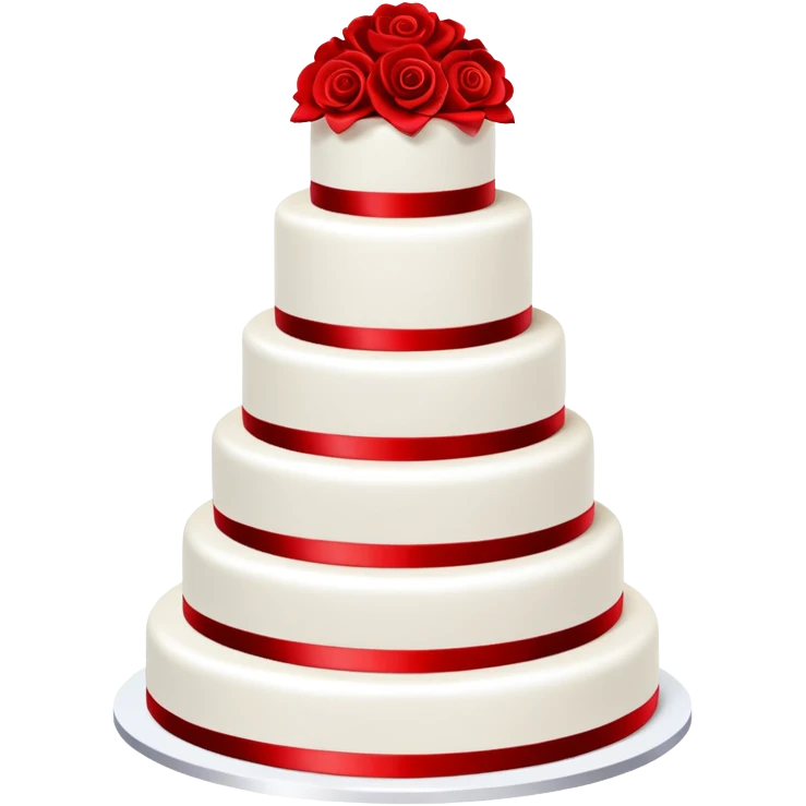 Bright red wedding cake, three tiers, completely red with no white or other colors emoji
