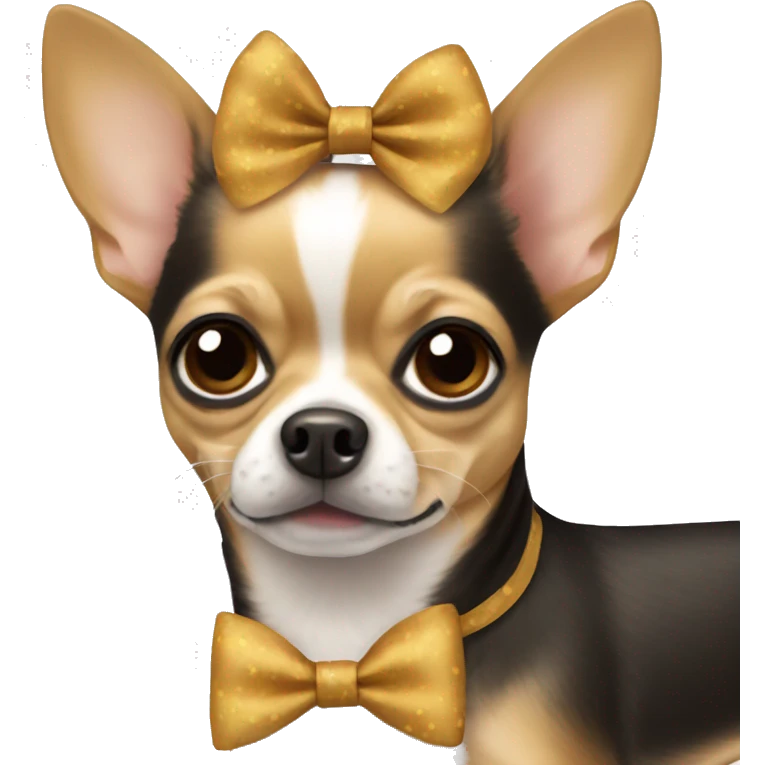 Chihuahua with a bow emoji