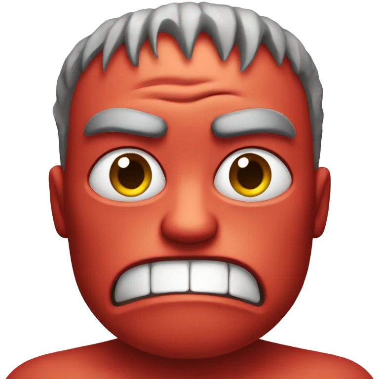 Red skinned face very angry emoji