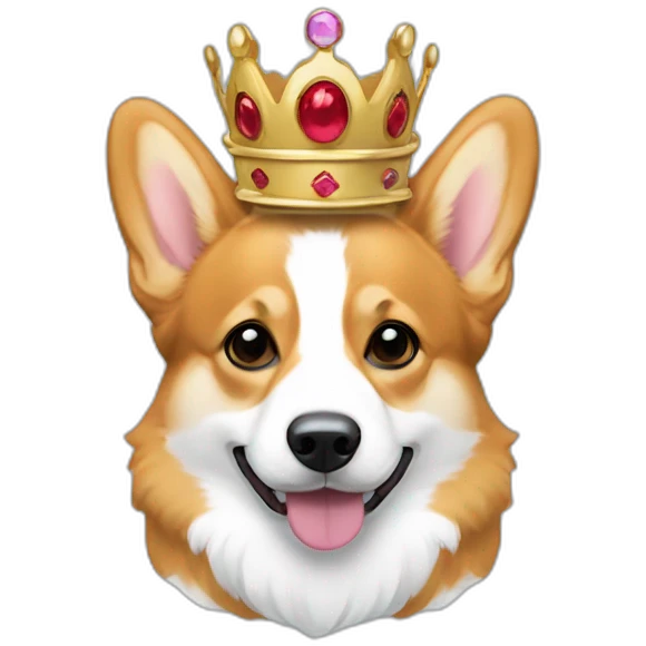 Corgis avec une couronne sur la tete emoji