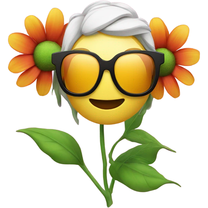 Flower with sunglasses  emoji