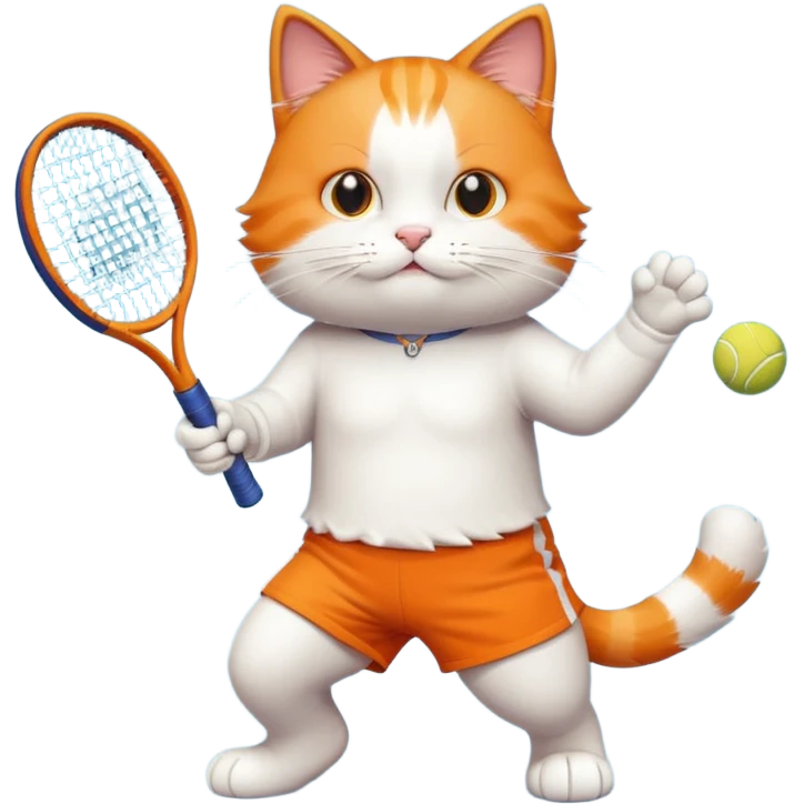 cat playing tennis emoji