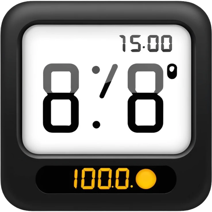 digital clock with a screen that reads 15:00 emoji