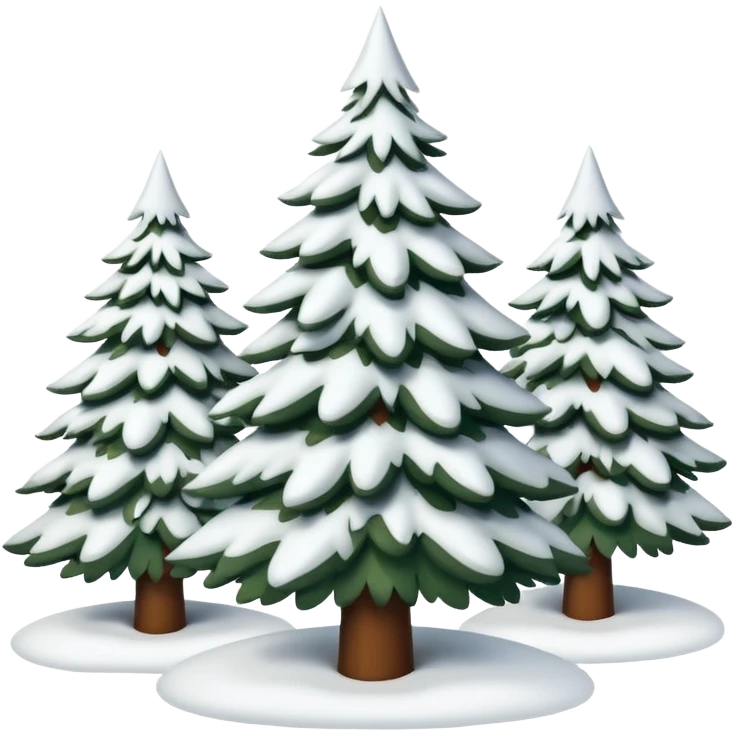 Snowy Christmas tree forest emoji