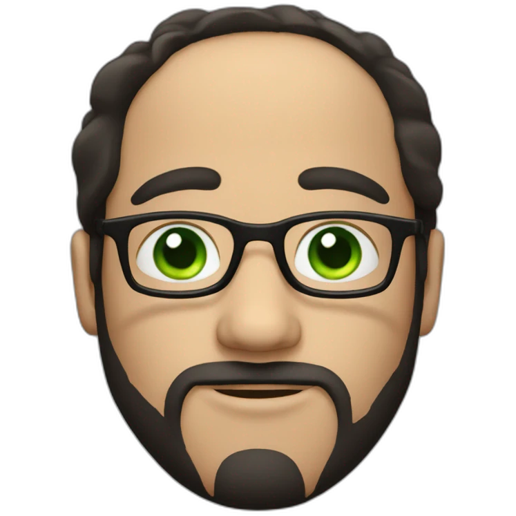 guy with dark hair, green eyes and glasses emoji