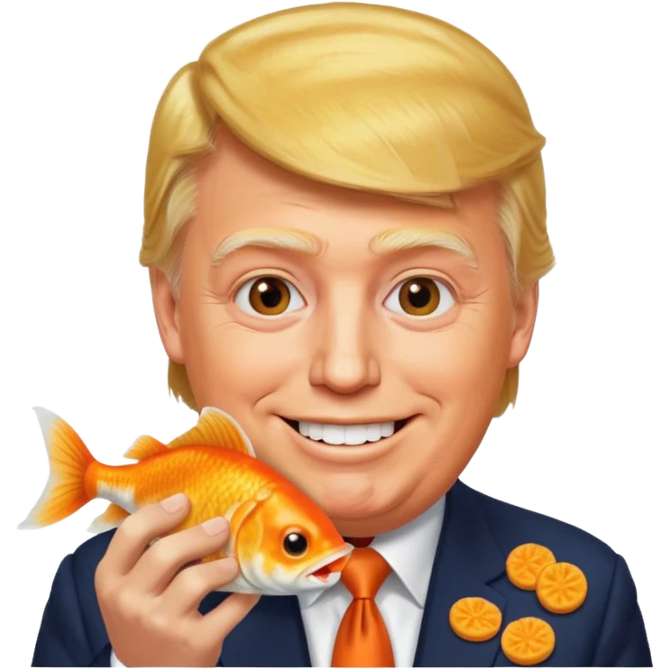 trump eating goldfish emoji