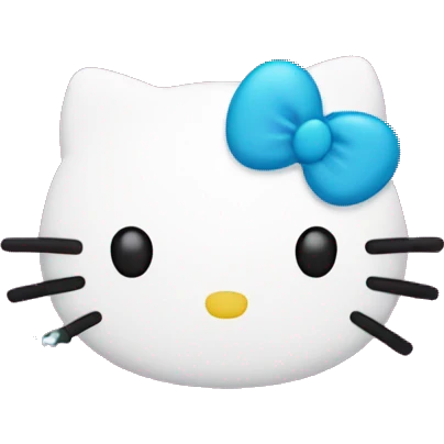 hello kitty with snowflakes and hearts around her  emoji
