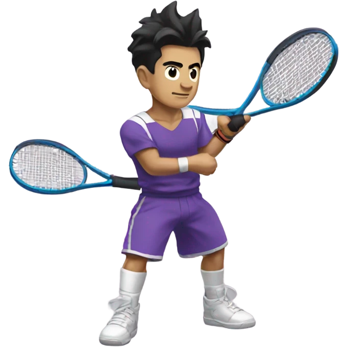 Gohan with tennis racket emoji