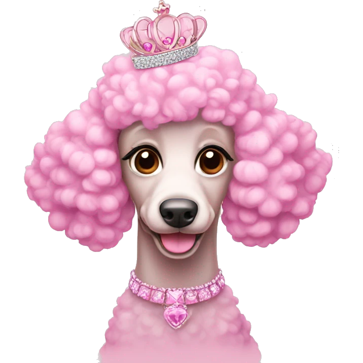 pink poodle with tiara emoji