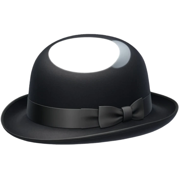 simple black bowler hat only emoji