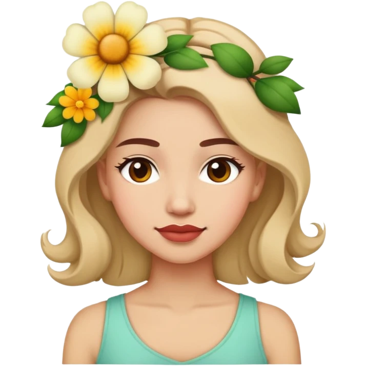 flower in women's hair emoji