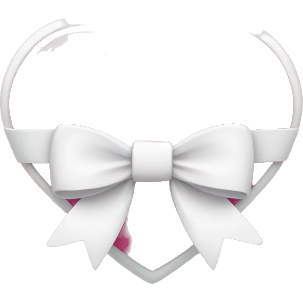 Pink heart with white bow emoji