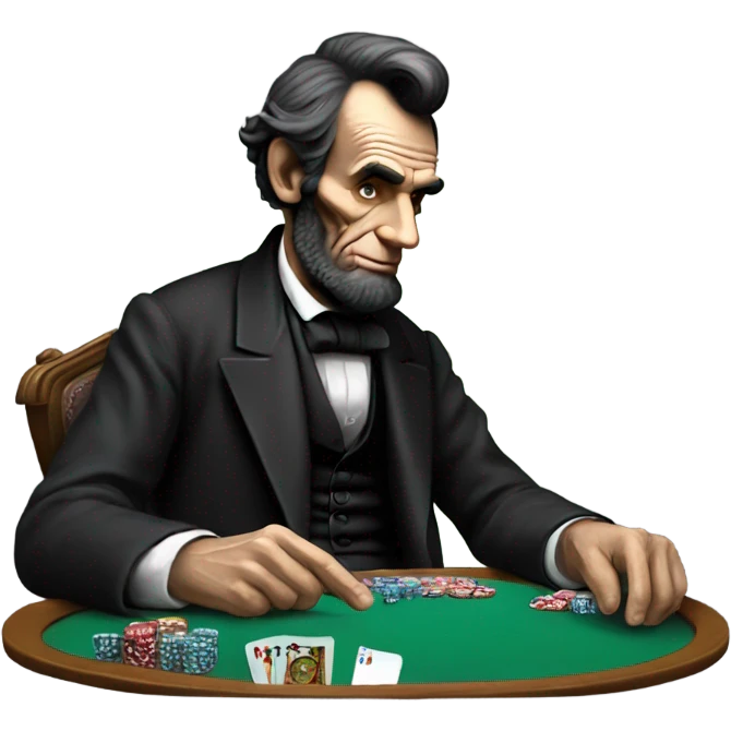 Abe lincoln playing poker emoji