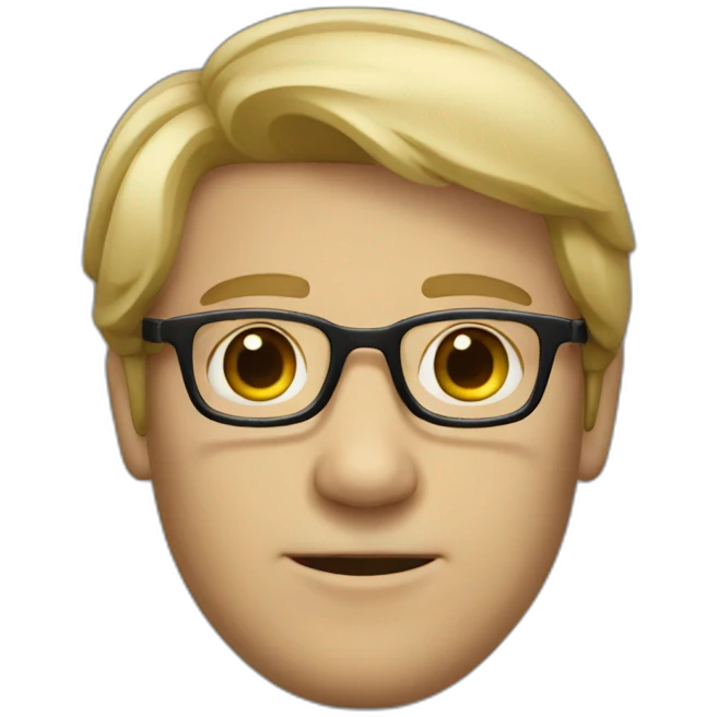 dark blond european men with glasses emoji