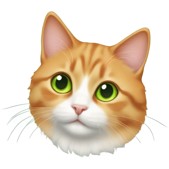 Orange munchkin cat with green eyes  emoji
