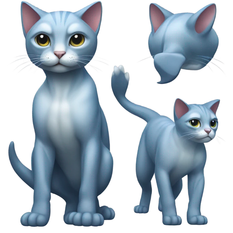 Tough cat dolphin emoji