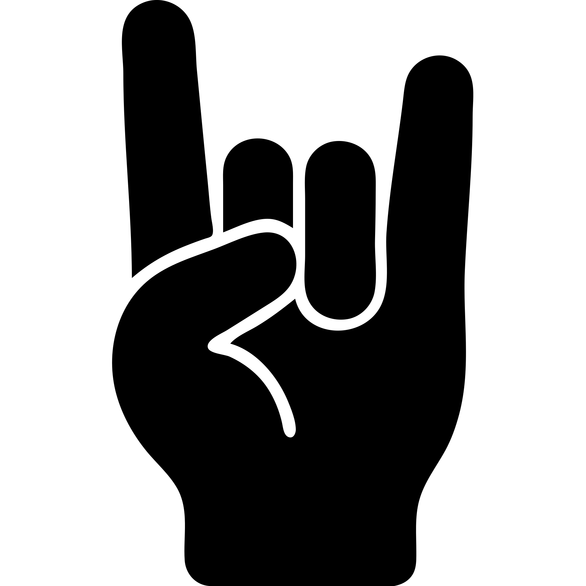Spider-Man's hand making the rock symbol, solid filled icon emoji