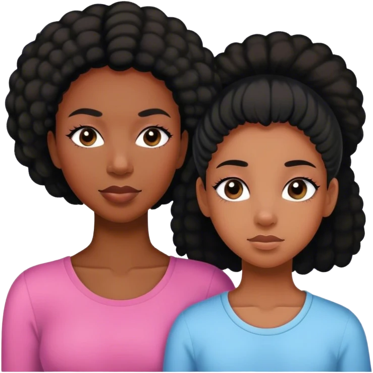 mom and teenage daughter that has eyelashes duo black girls  emoji