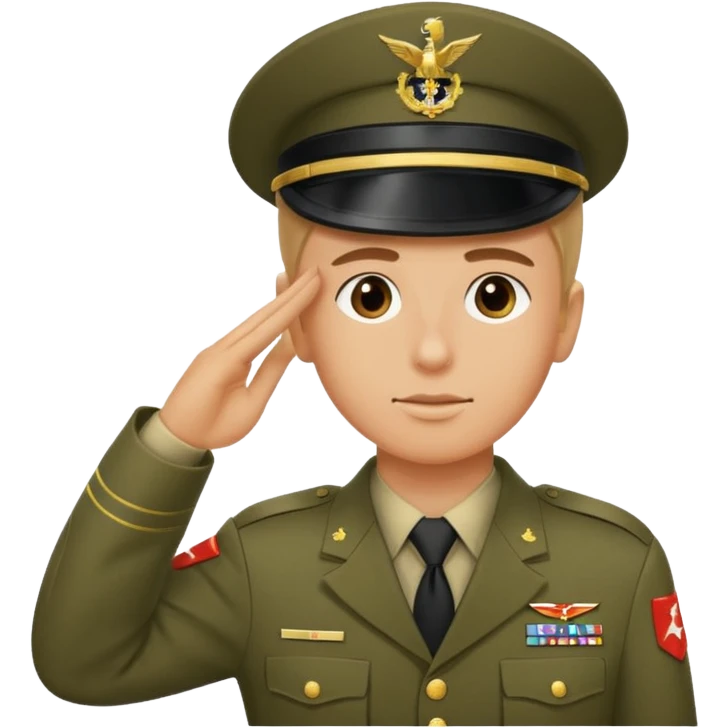 Soldat in uniform der salotiert und den Buchstaben S.A.S emoji