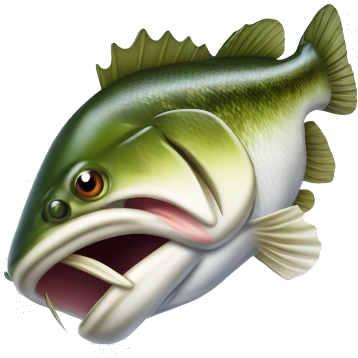 Large mouth bass fishing emoji
