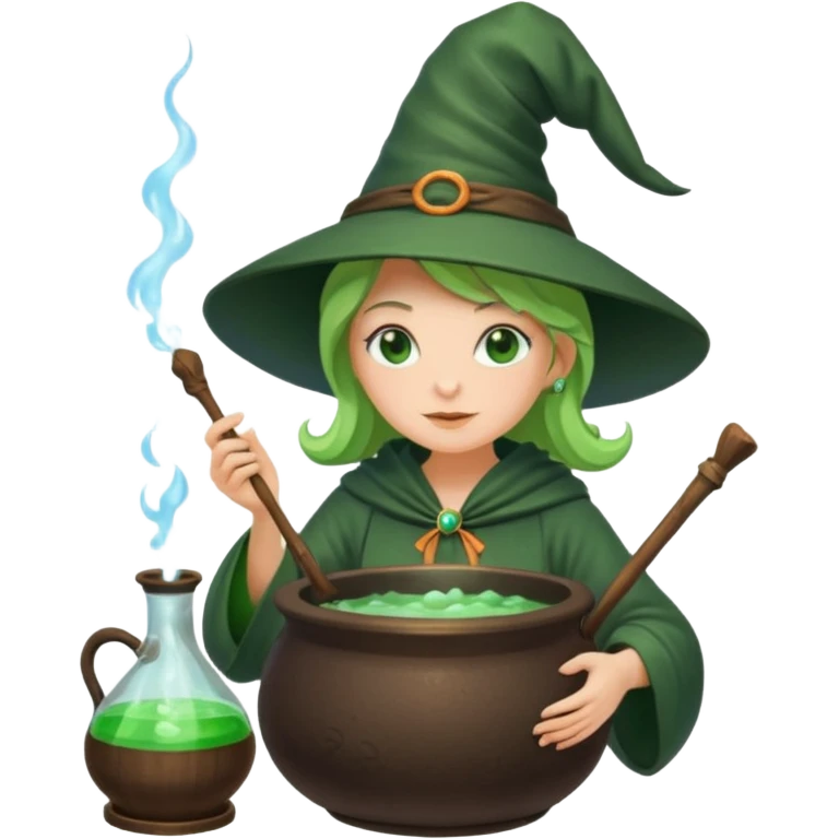 green witch cooking potion emoji