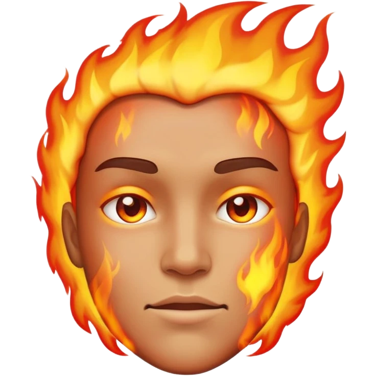 Fire face with sweat emoji