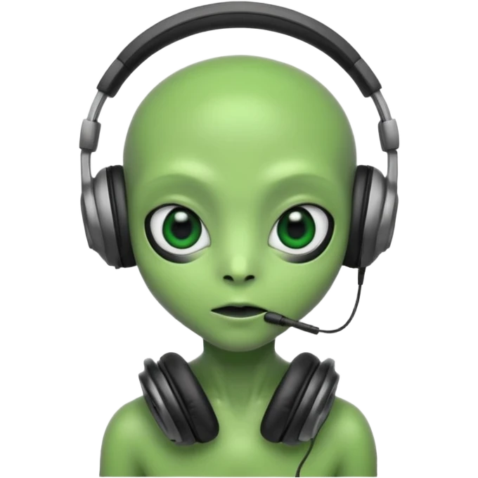 cute alien with headphones emoji