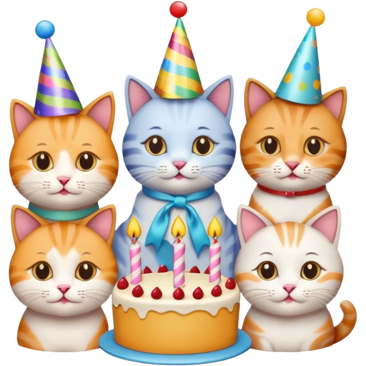 12 cats at a birthday party emoji