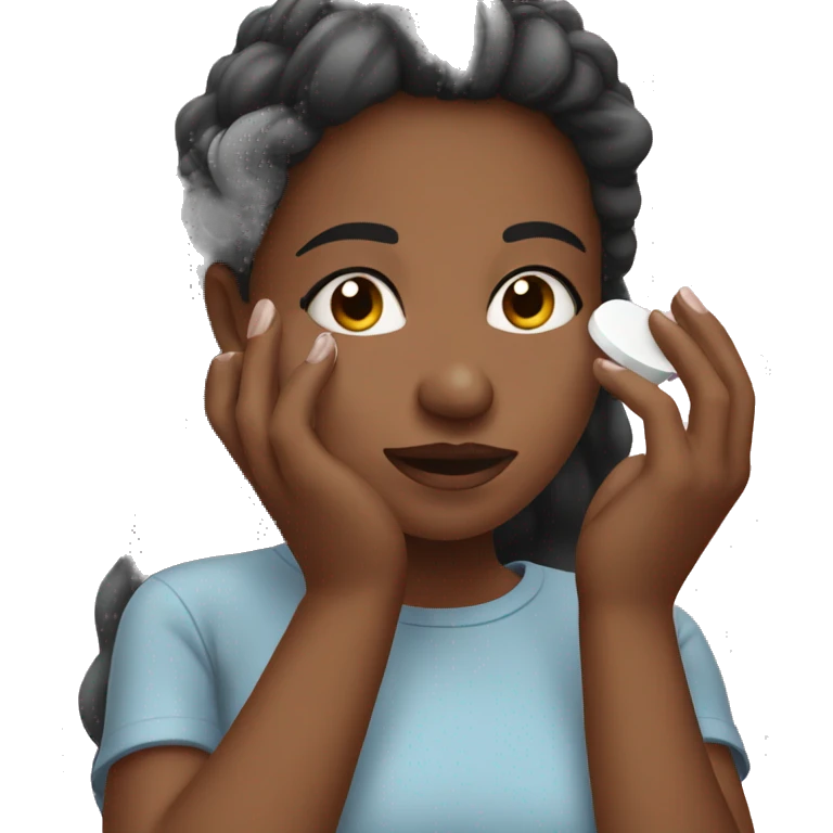 Girl putting on skincare emoji